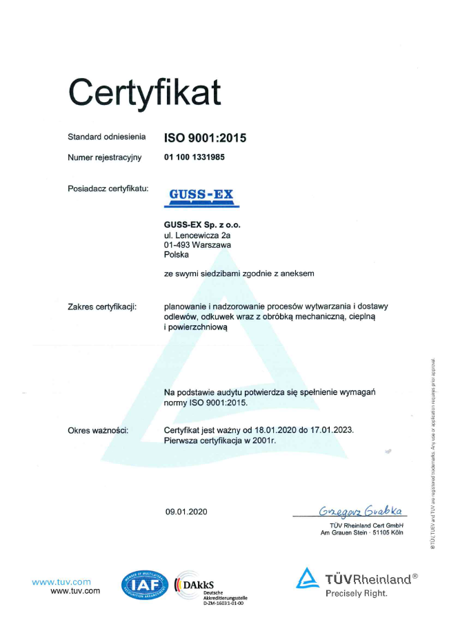 Certyfikat ISO 9001-2015 PL Certyfikat ISO 9001-2015 PL
